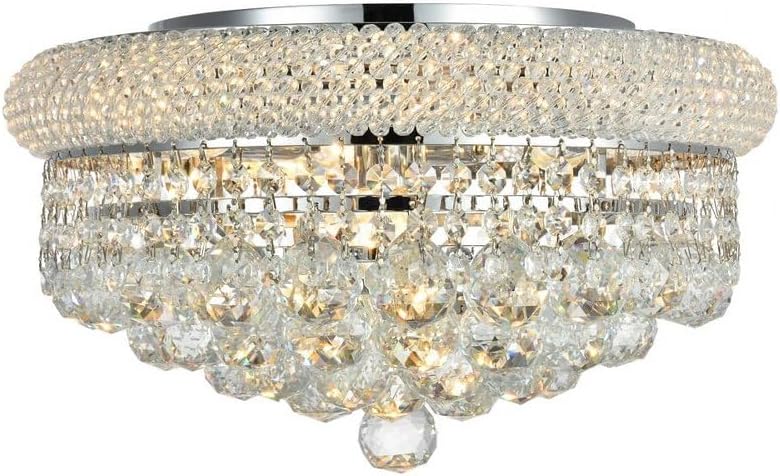 1800F16C/RC Primo Collection 8-Light Flush Mount Royal Cut Crystals with Chrome Finish