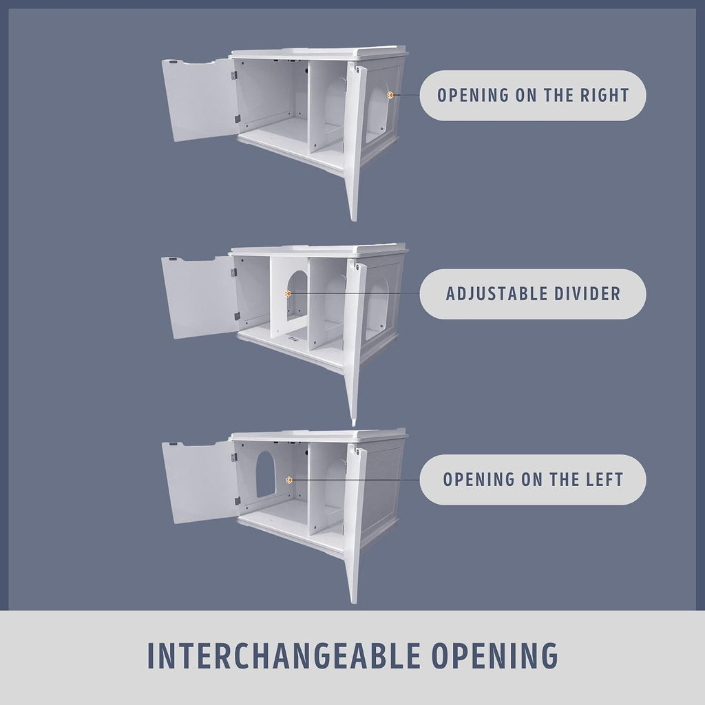 XL Furniture Litter Box Enclosure (Espresso Brown), Hidden Litter Box for Cats with Openings on Either Ends & Large