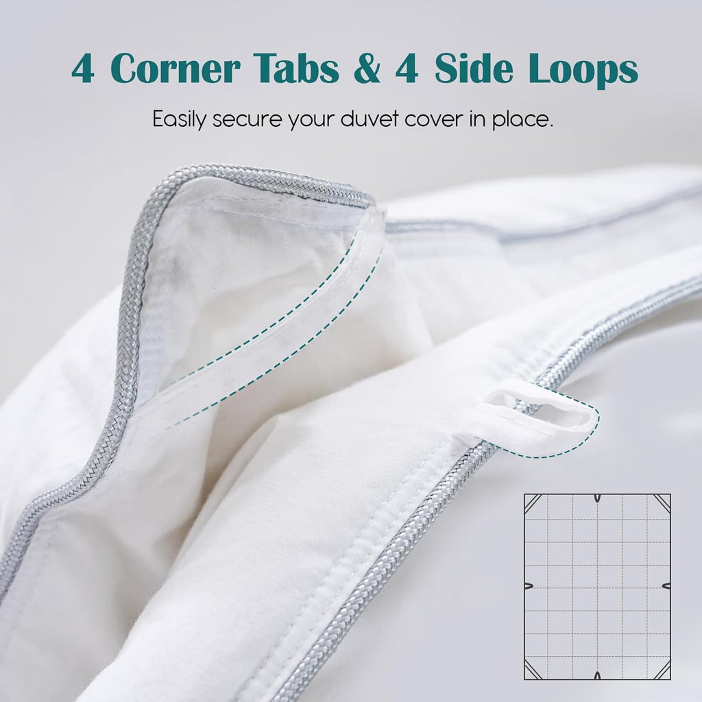 Goose Feather Down Fiber Comforter Full, 100% Cotton Ultra Soft Fluffy Duvet Insert Full