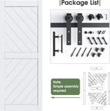 32in x 84in Sliding Barn Door with 5.5FT Barn Door Hardware kit & Handle Included, Solid MDF Wood Sl