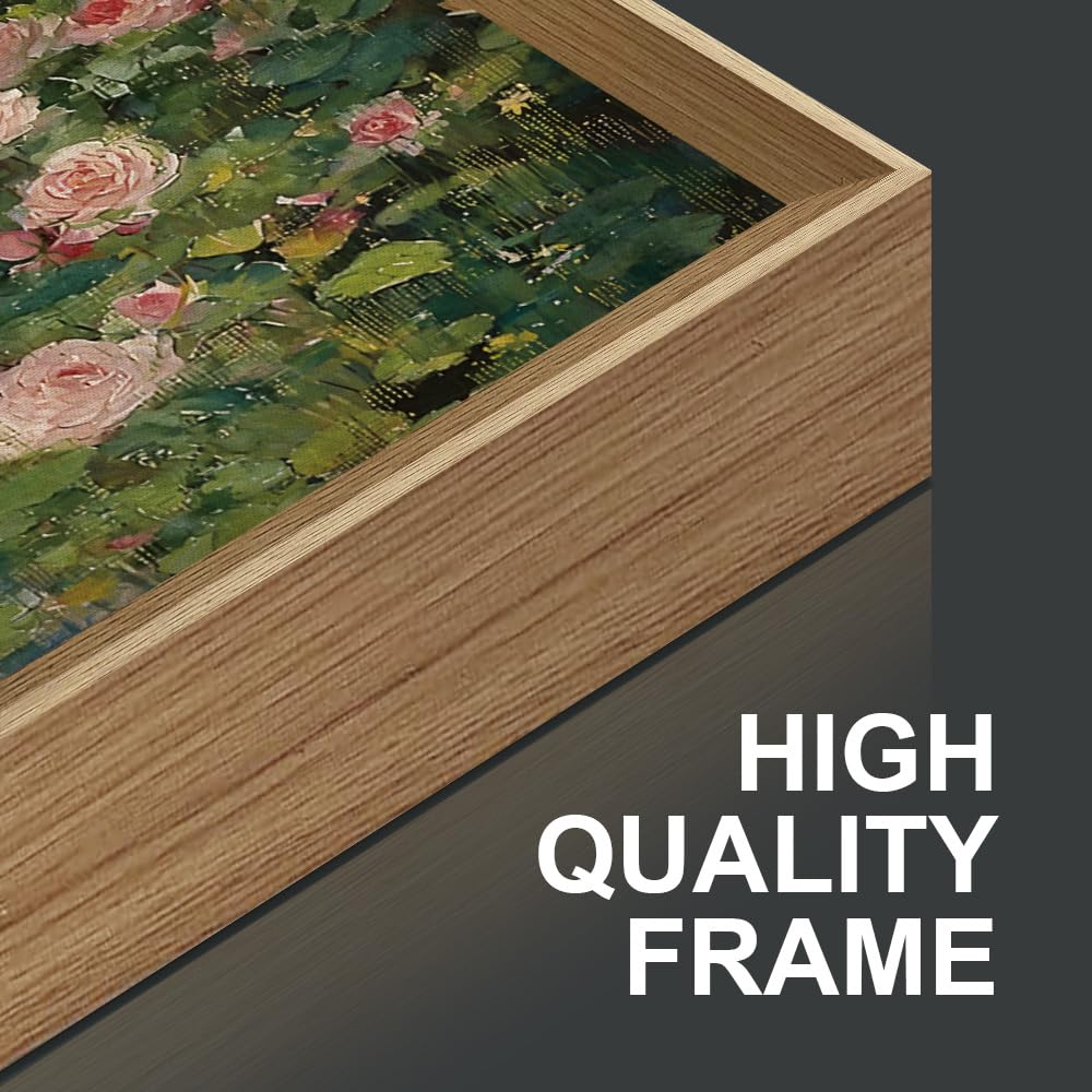 Monet Floral Framed Canvas Wall Art Set, Impressionist Botanical Garden Wall Decor, Vintage Ponds Tree Plant Artwork