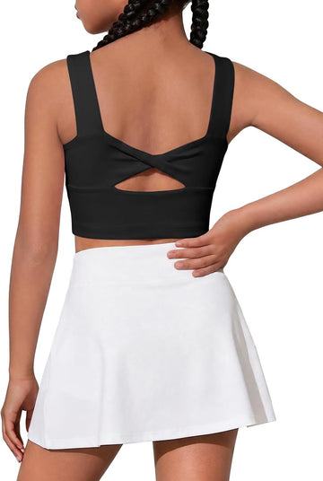 Girl's Twist Back Sports Bra Kids Athletic Training Bras