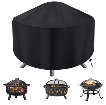 Round Fire Pit Cover for 30-36 Inch Firepit, Heavy Duty Outdoor Patio Fireplace Covers - Waterproof Dustproof Anti UV