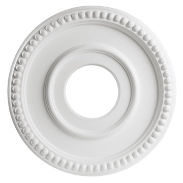 12-1/2" OD x 3-15/16" ID x 1-3/8"P Beaded Round Ceiling Medallion,Primed PU Foam Ceiling Trim for Chandeliers