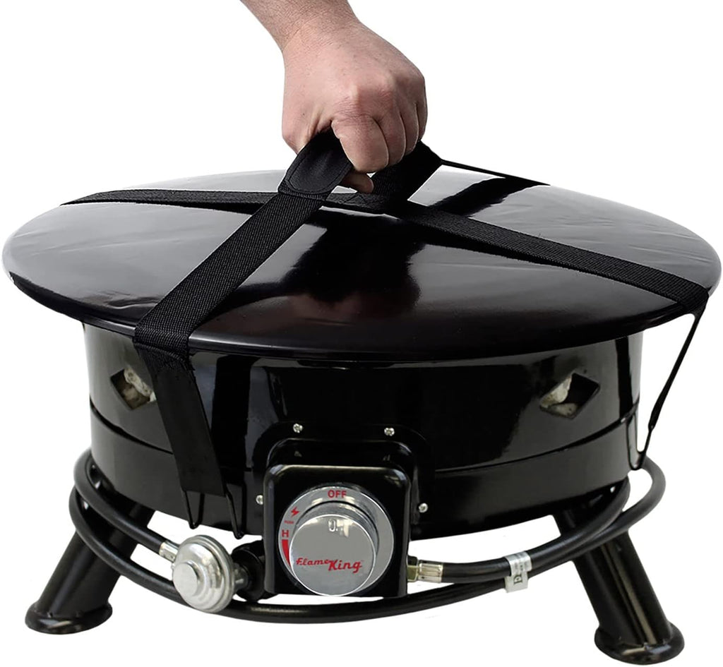 Smokeless Propane Fire Pit, 24-inch Portable Firebowl, 58K BTU with Self Igniter, Cover, & Carry Straps for RV