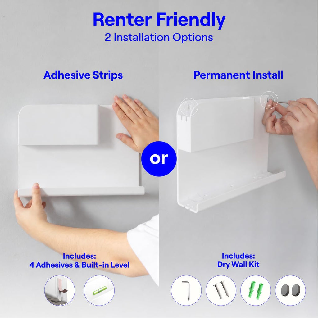 WallShelfie Bedside Wall Organizer & Dorm Decor Room - 2.0, White
