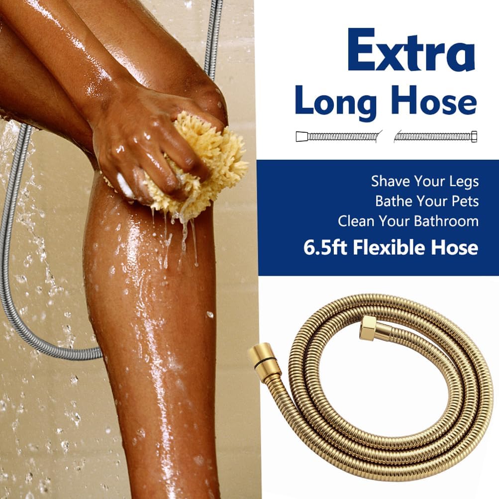 High Pressure 10 Setting Handheld Shower Head, 5" Detachable Showerhead Spray Built-in Power Wash to Clean Tub
