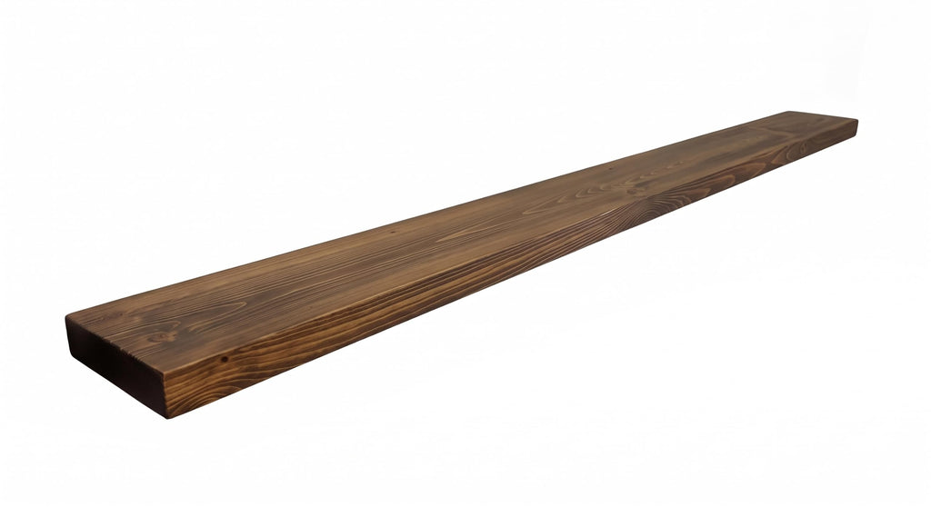 84 Inch Solid Wood Floating Shelf Rustic Farmhouse Heavy duty mount -84x8x2