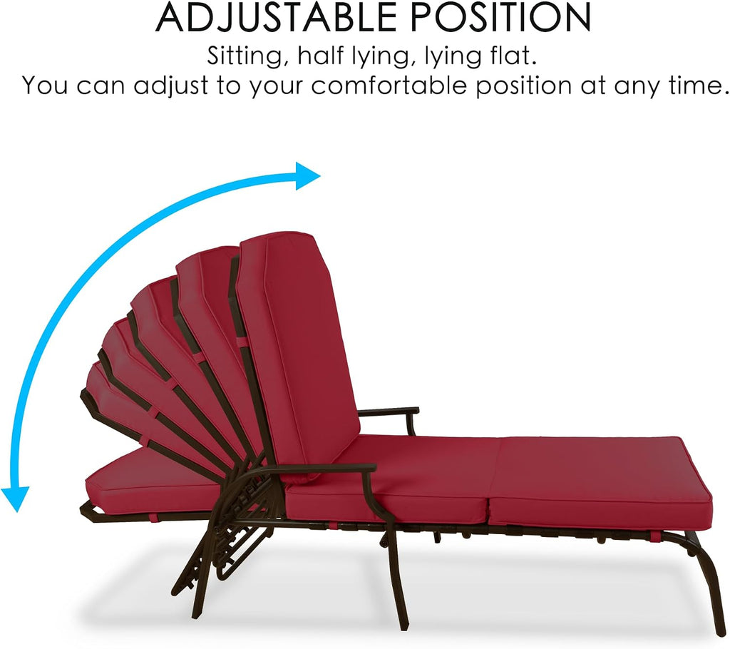 Maya Chaise Lounge - Outdoor Patio Recliner Chair | Comfortable Patio Lounge Chair, Elegant Chaise Lounge Chair for