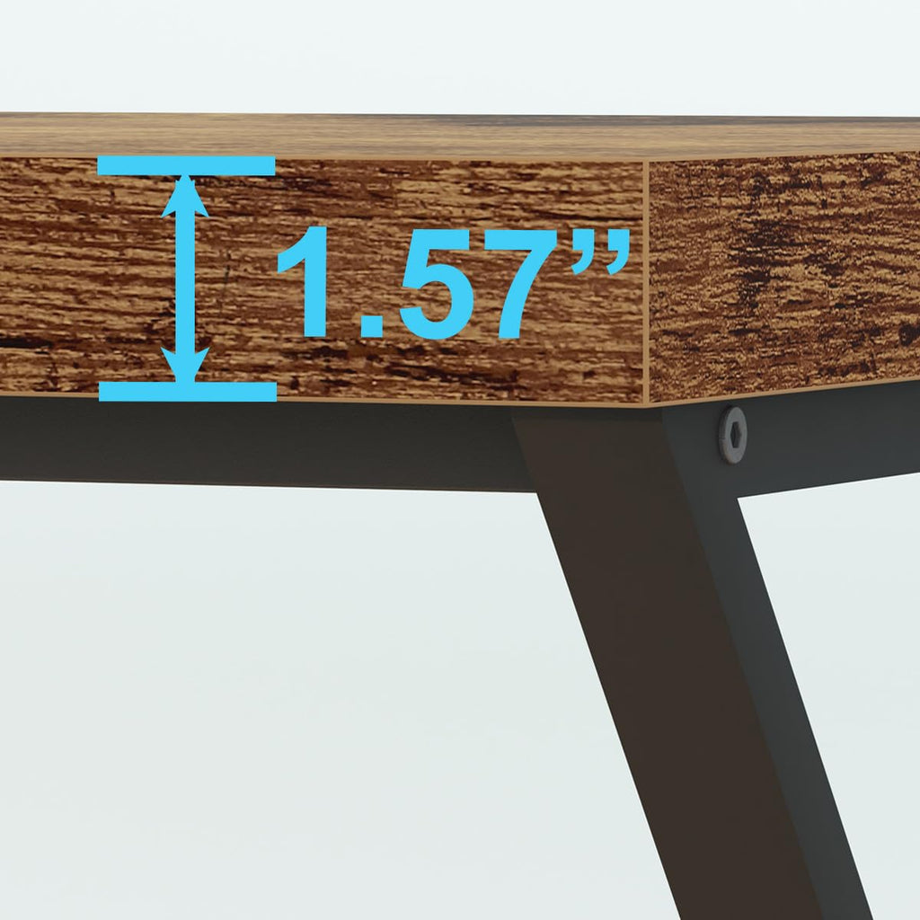 47" Computer Desk, Home Office Work Writing Study Desk, Rustic Brown