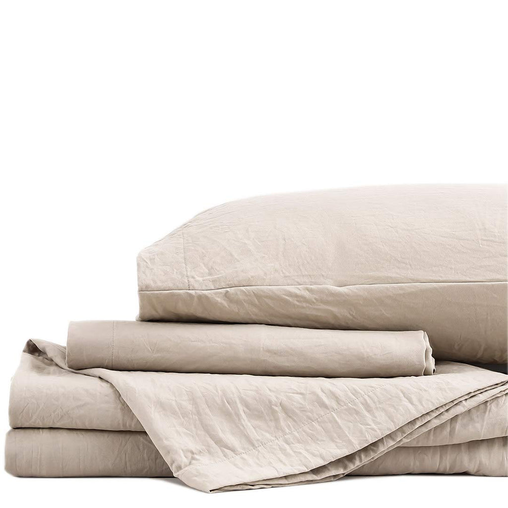 Queen Sheet Set, 2400 Thread Count Soft Deep Pocket Microfiber Sheets, 4 Pieces Taupe Bedding Sheets & Pillowcases
