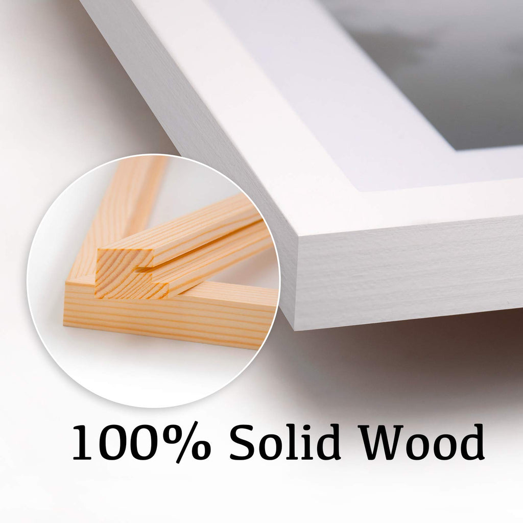 8.5x11 Picture Frames Set of 4, Made of Solid Wood Covered by Plexiglass for Document, Diploma, Certificates and