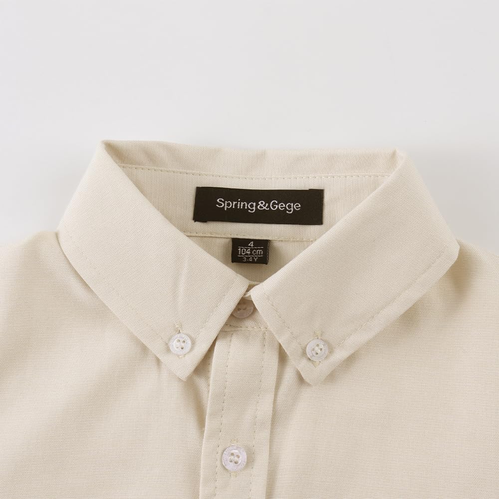 Boys Oxford Shirt Long Sleeve Formal Dress Shirt