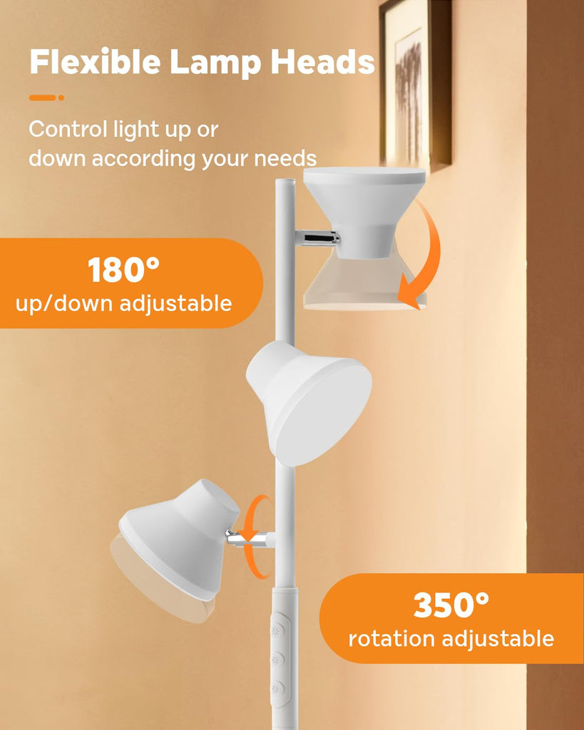 LED Floor Lamp, 36W Modern Floor Lamp with Remote & Touch Control, 4 Color Temperatures, Standing Lamp with 3