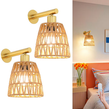 Battery Operated Wall Sconce Set of 2, Gold Battery Wall Sconces, USB Rechargeable Wall Lights with 2500mAh Dimmable