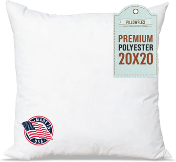Premium Polyester Pillow Insert - 20x20 Soft Decorative Pillow