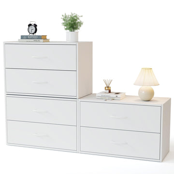 2 Wood Drawers Closet Dresser Storage Organizer Stackable 3 Packs