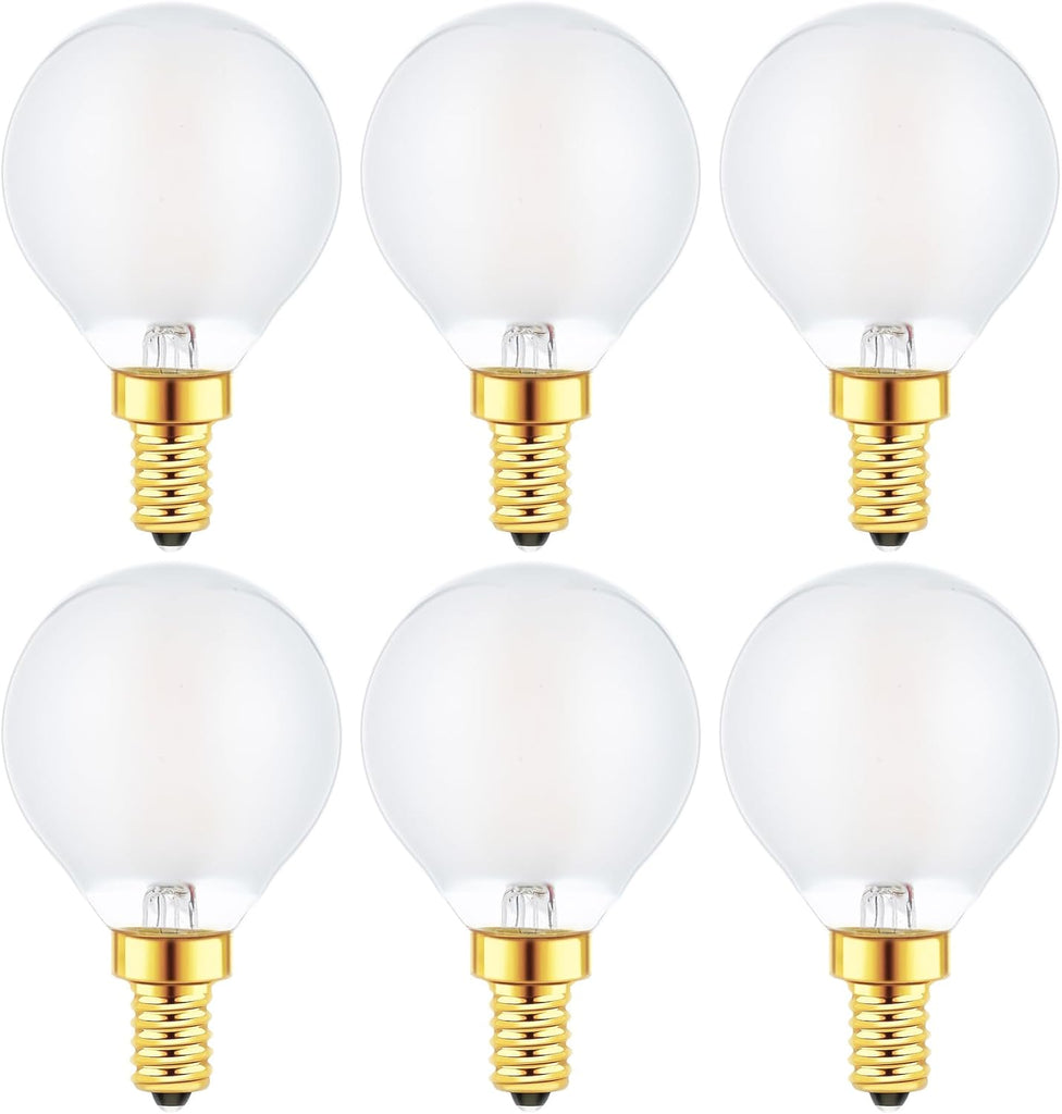 G16.5 Light Bulb 40 Watt Equivalent E12 Candelabra Base Globe LED Bulbs, E12 LED Globe Bulb Dimmable 4W 2700K Warm