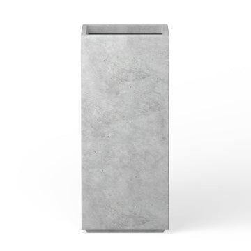 Accent Column Square Pale Gray Concrete Planter 23.6" H, Outdoor