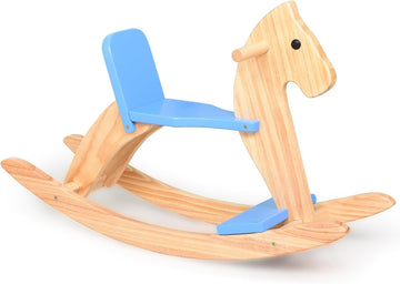 Wooden Rocking Horse, Boys Ride-On Toy with Safety Foot Pedal