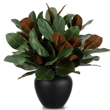16 Pcs Artificial Magnolia Leaves Faux Stems Decor, 17.72 Inches