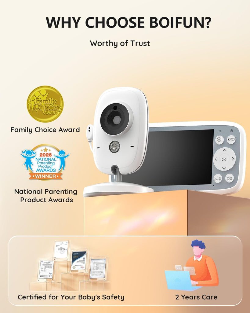 No WiFi Baby Monitor with 4" 720P IPS Screen with Camera and Audio