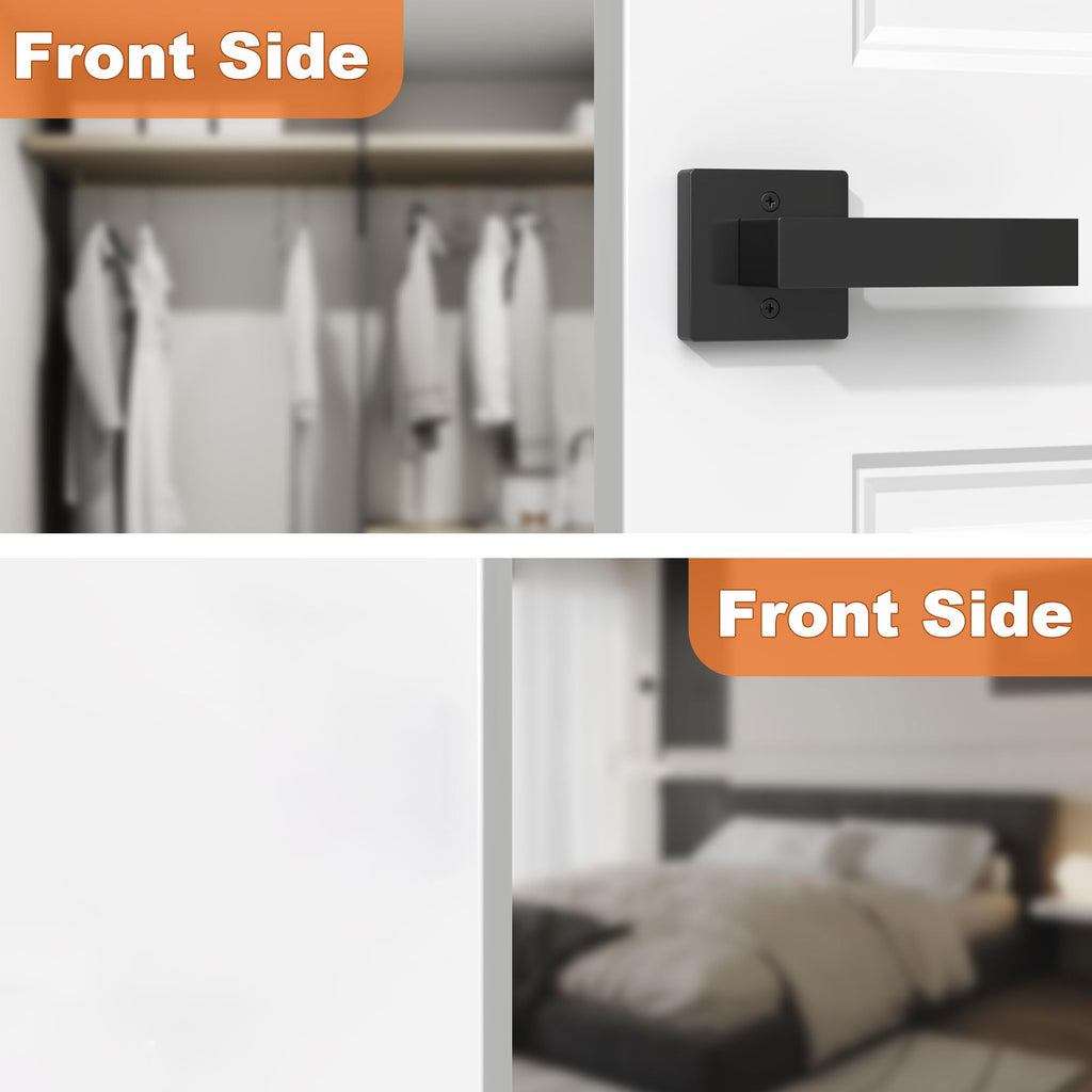 Dummy Door Handles Interior Closet Black Pack of 10 Without Latch