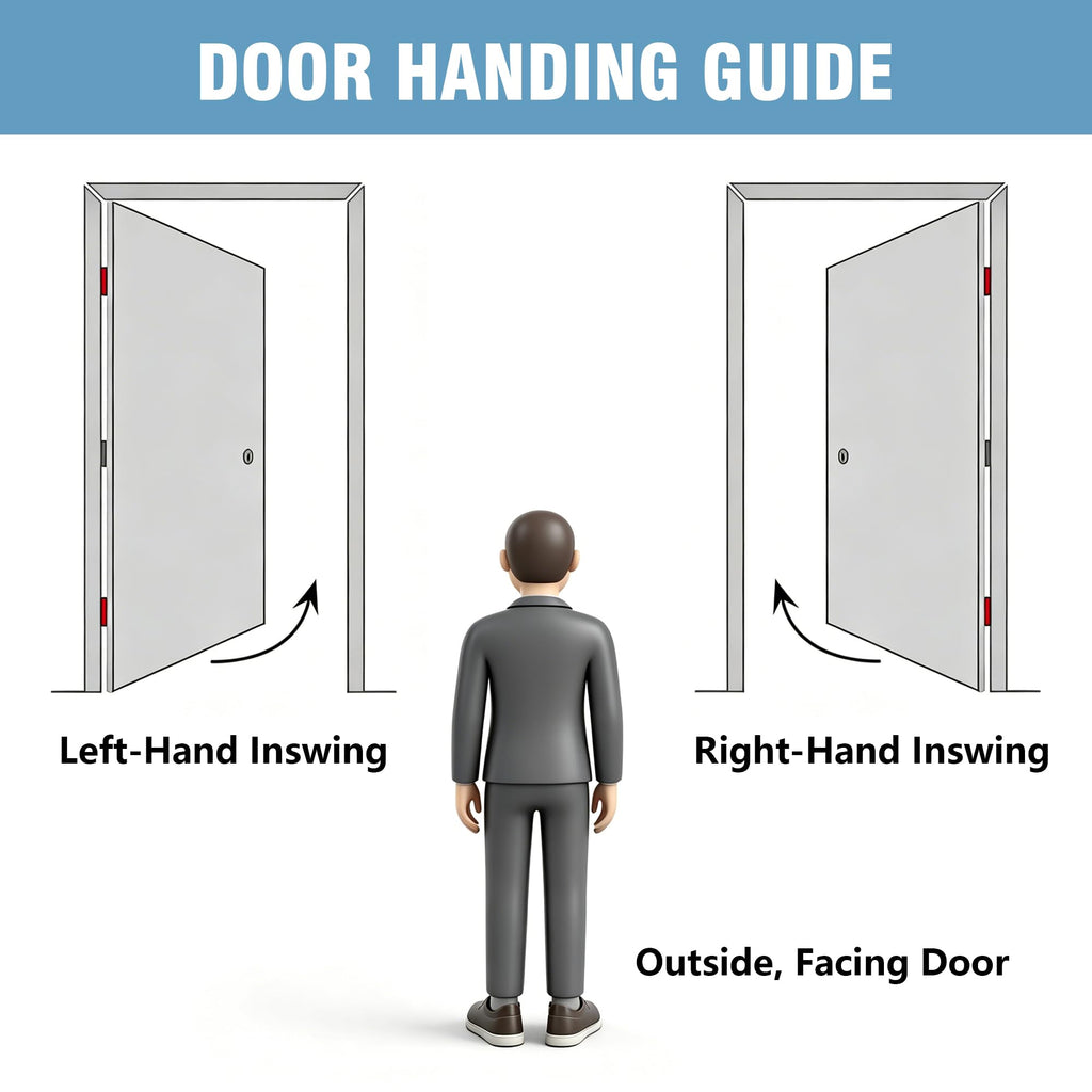 36" x 80" Black 6-Lite Fiberglass Entry Door, Left-Hand Inswing