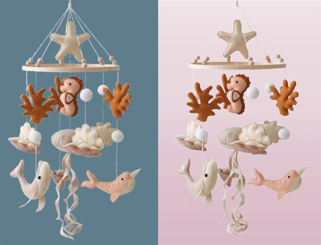 Ocean Life Theme Crib Mobile,Baby Boys Girls Ocean Mobile,Gender Neutral Baby Mobile,Nursery Mobile Soothe
