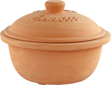 Eurita 2 Quart Terracotta Clay Dutch Oven - Natural, Lead‐& Cadmium‐Free, Oven & Microwave Safe, Rustic Slow-Cooker
