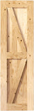 5-in-1 Design Solid Natural Pine Wood Barn Door, 26in Wide 84in High, Unfinished and Unassembled, wi