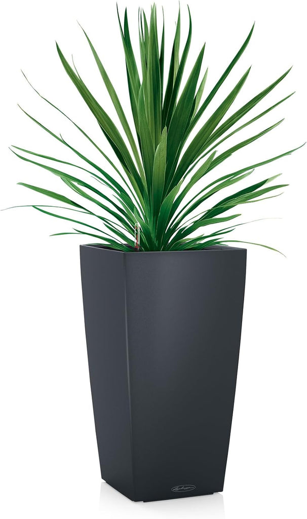 Color 40 Slate, Self-Watering Tall Planter, H29.5 L15.7 W15.7 in