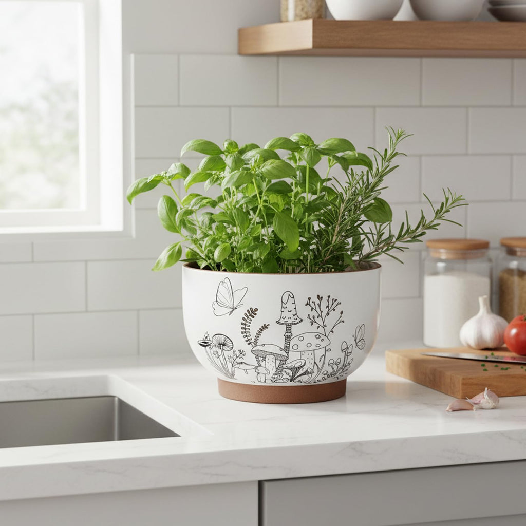 Terracotta Pots, 8+6 Inch Plant Pots, 2 Pcs with Drainage Holes