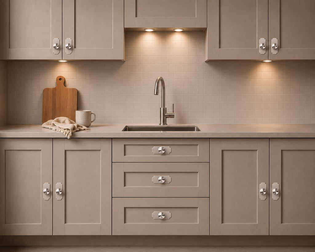 Nickel Rectangle Backplates of Bifold Closet Knobs