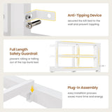 Bunk Bed Twin Over Twin with Charging Station and LED Lights