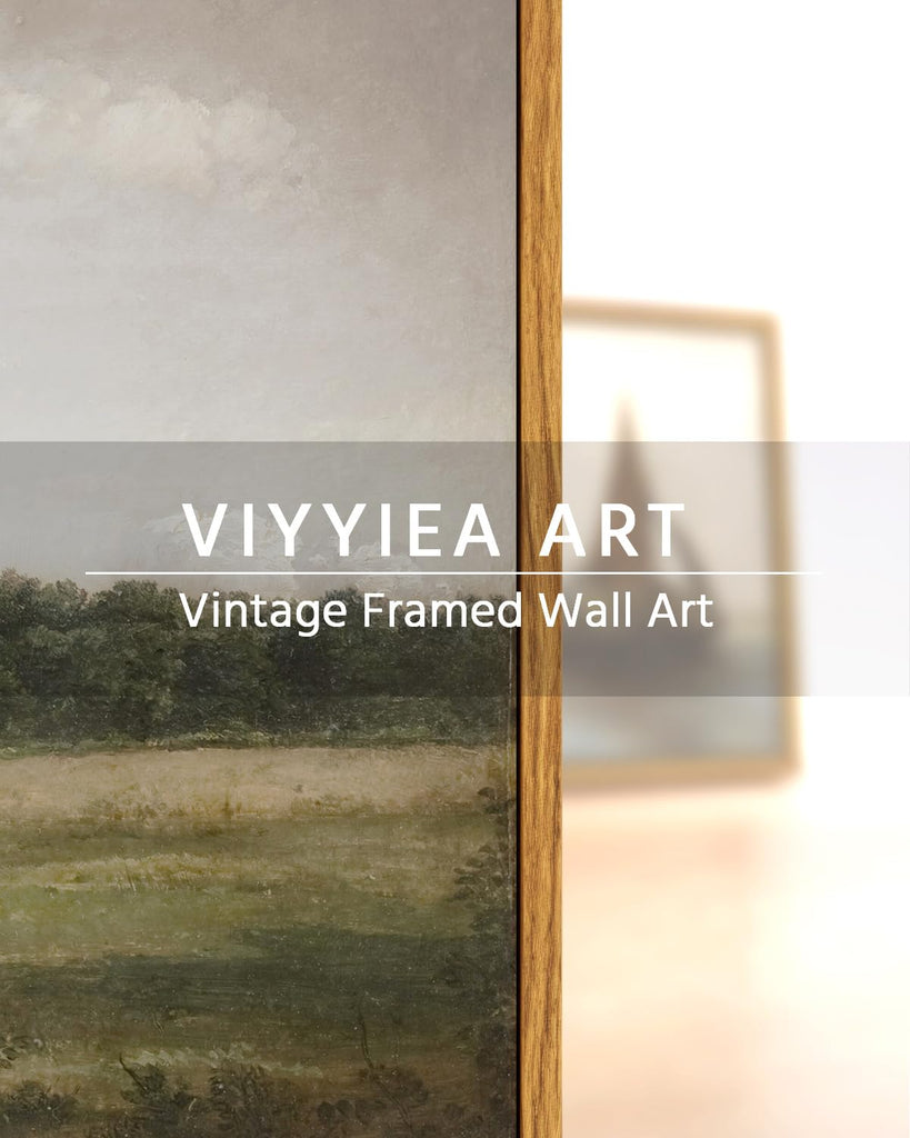Vintage Landscape Large Framed Wall Art, Nature Wilderness Scenery Paintings Decor Aesthetic, 24x36 Inch Canvas Print
