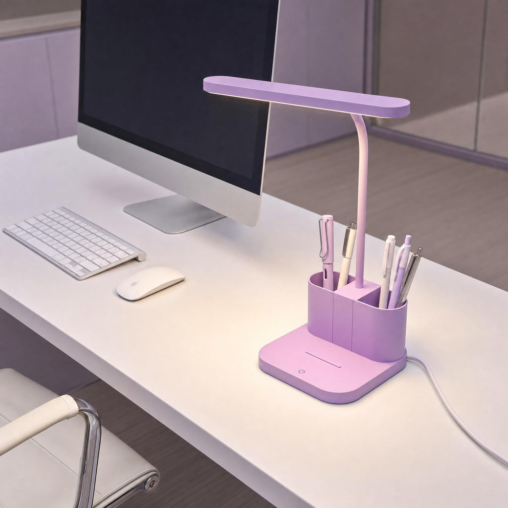 Purple Desk Lamp, Cute Table Light Bedroom