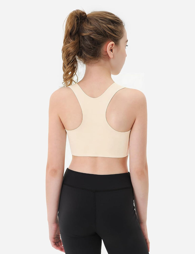 Girls Sports Bra Kids Racerback Training Bras with Sewn in Pads