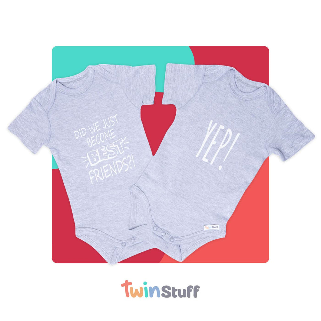 Soft Cotton Twin Grey Baby Rompers