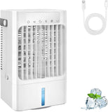 Portable Air Conditioner Fan, Mini Evaporative Air Cooling Fan with 3 Speeds & 1-8H Timer