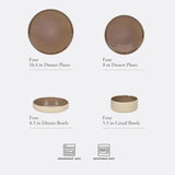 Liberty Bay 16-Piece Pottery Clay Stoneware Dinnerware Set