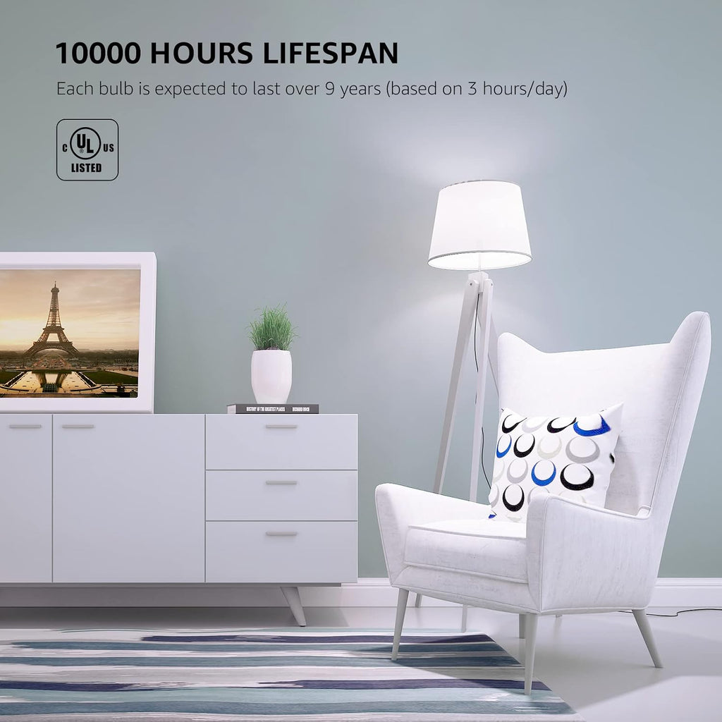 LE LED Light Bulbs 60 Watt Equivalent, 9W 800 Lumens Non-Dimmable, Daylight White 5000K, A19 E26 Standard Medium Base