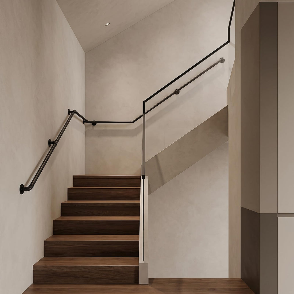 Staircase Handrails, Wall Hand Railing, Black Silver, 5FT
