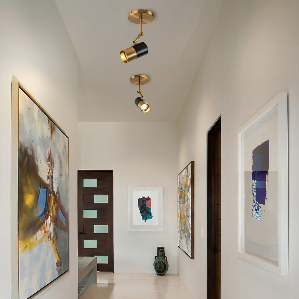 Modern Ceiling Spotlight, Gu10 Spot Lights Indoor with 350° Pivoting, 2-Packs Adjustable Directional Spotlight