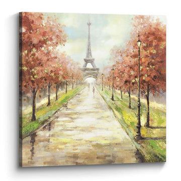 Bedroom Paris Wall Decor: Modern Abstract Living Room Eiffel Tower Canvas Picture Romantic City Pink Tree Print