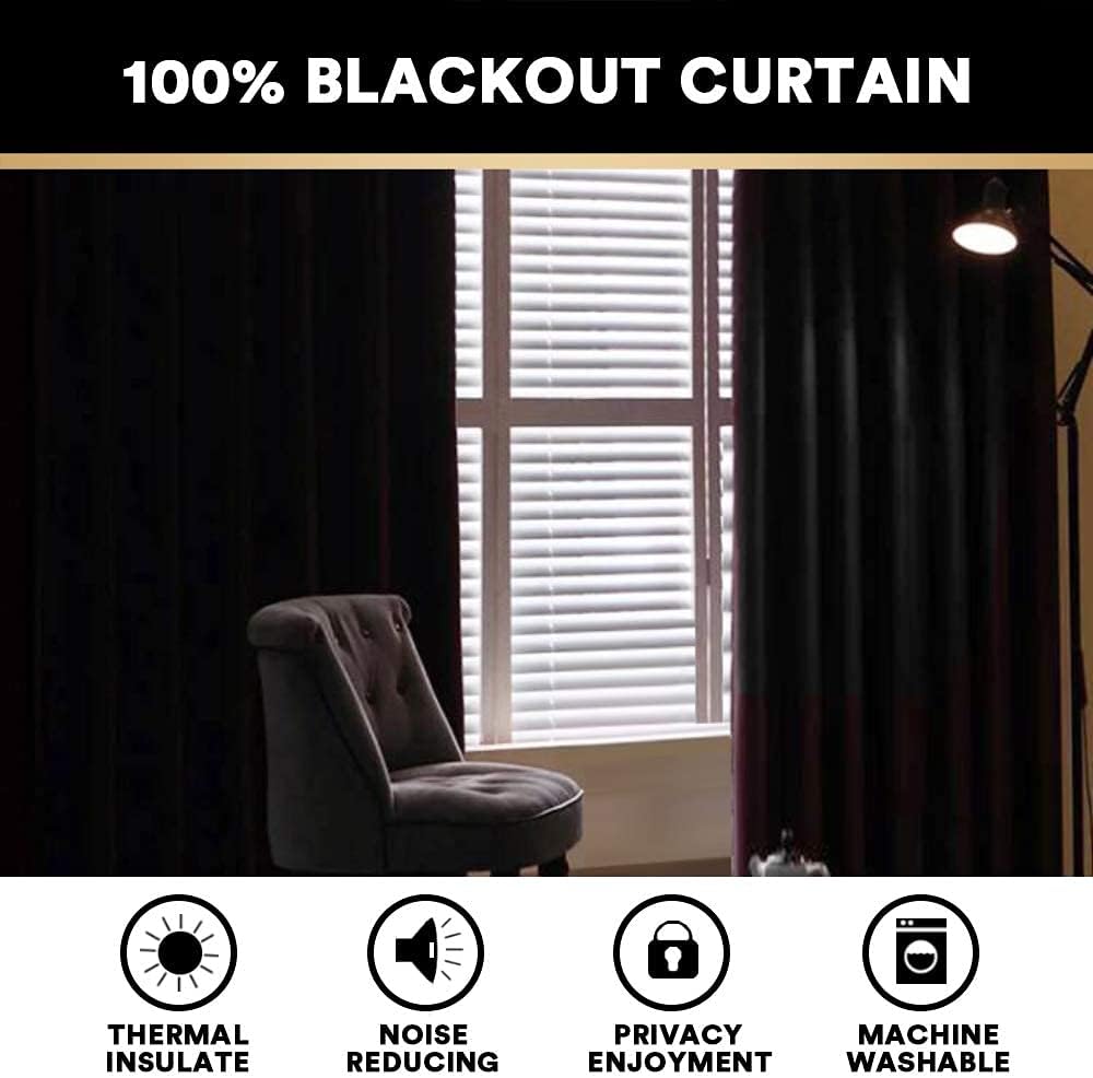 Primitive Textured 100% Blackout Curtains Noise Reducing Window Treatment Curtain Drapes, Burlap Fabric with White