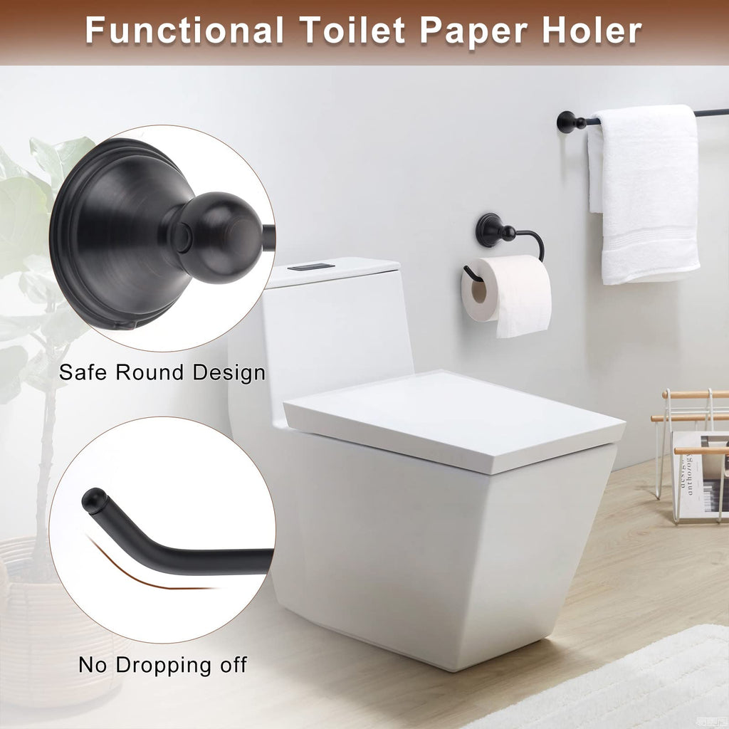 Bathroom Hardware Set - Oil Rubbed Bronze Towel Rack Set with 4 Pieces Towel Holder and 18 or 24 Inch Towel Bar