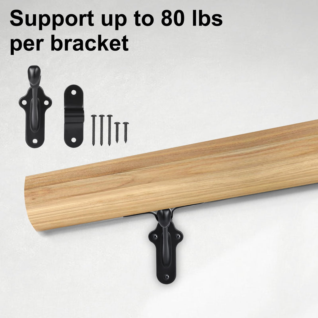 Handrail Stair Brackets 10pcs Heavy Duty Hand Rail Bracket with Screws for Stairways Staircase Railing Bracket (Matte