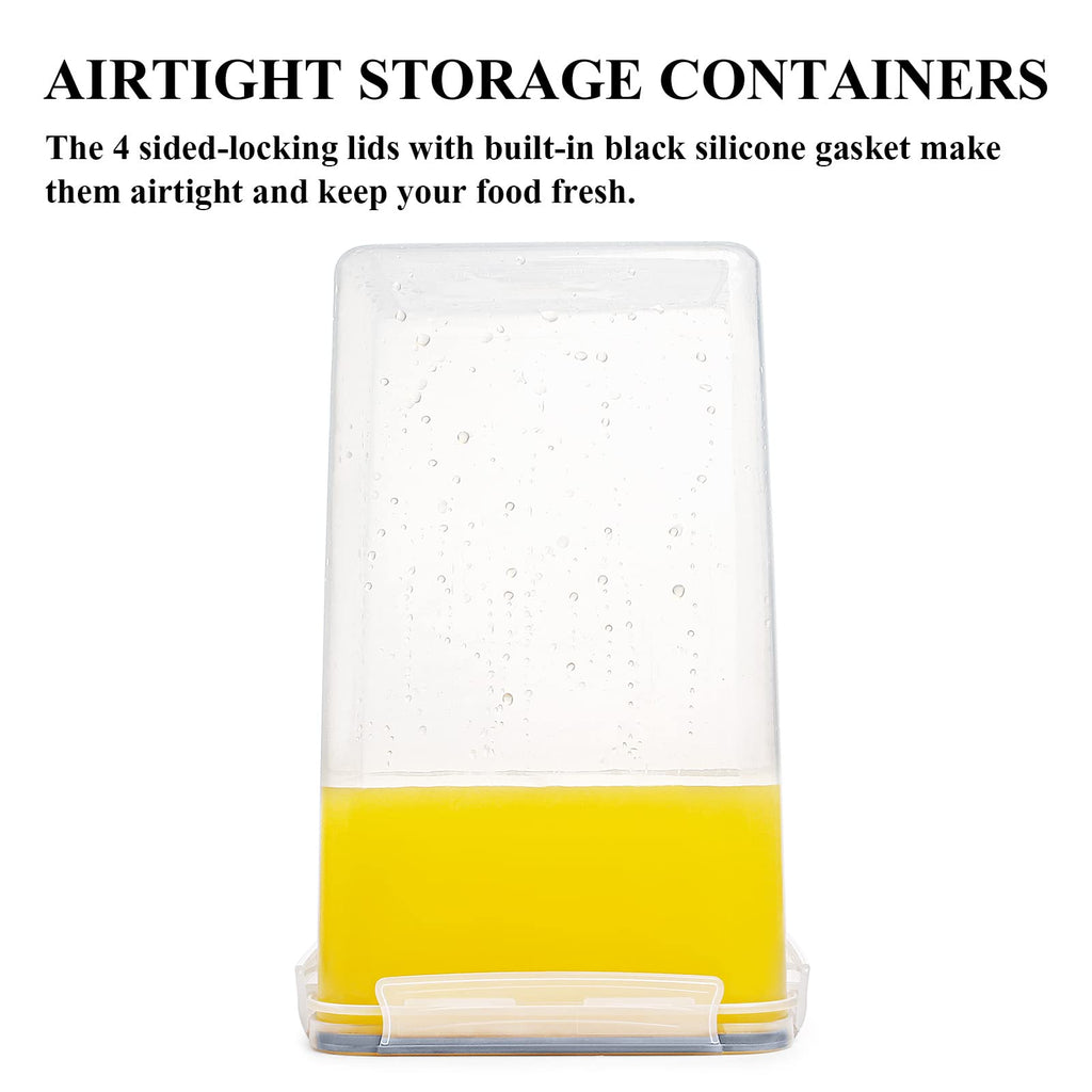 Flour Sugar Storage Containers 6.5L, 4 PCS, Gray