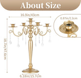 Wedding Candelabra Table Centerpiece: 5 Arm Candelabras for Candlesticks - Gold Candle Holder Set of 2nt